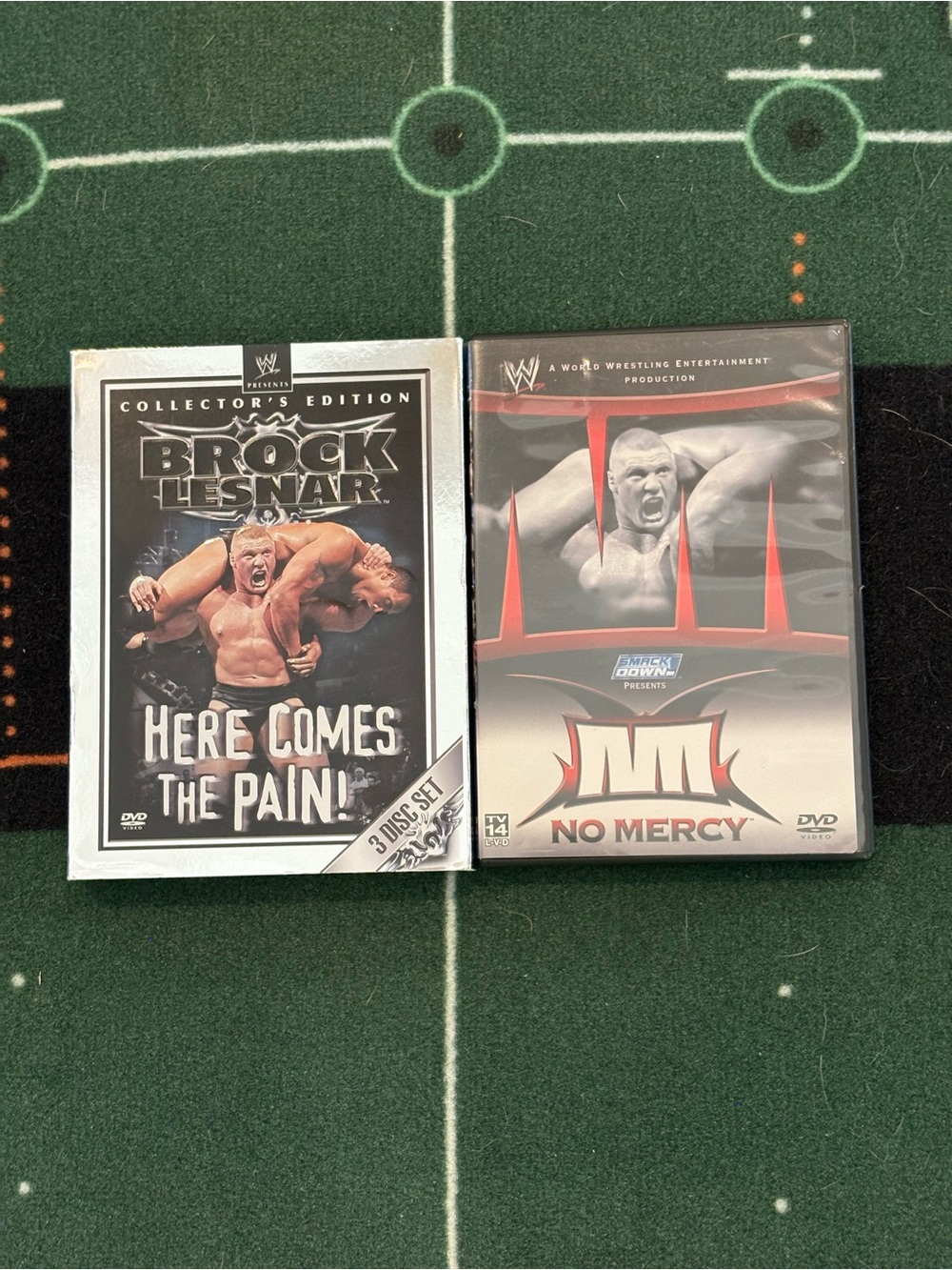 WWE Brock Lesnar Here Comes the Pain! DVD 3 disc set Plus No Mercy wrestling